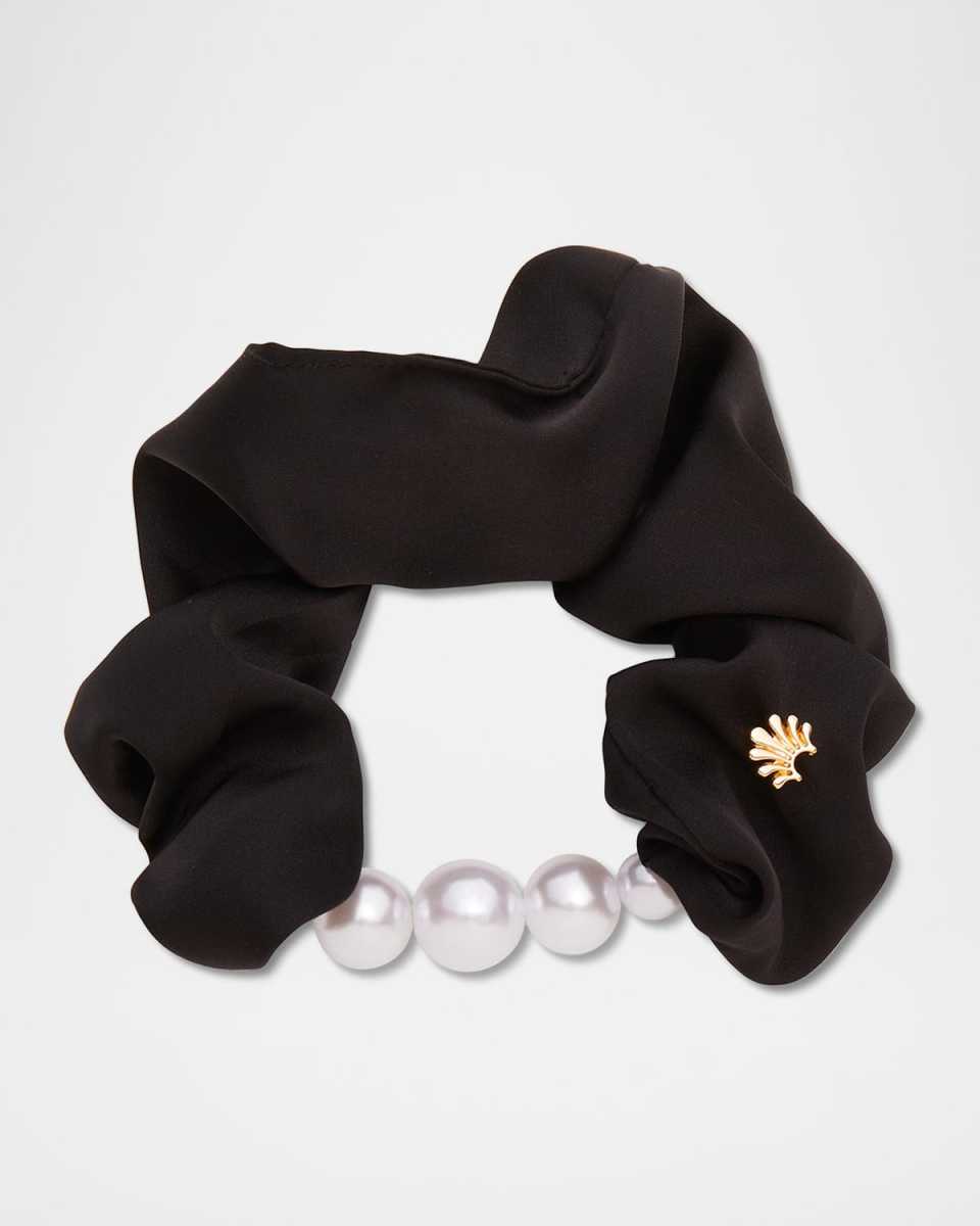 Faux Pearl Satin Hair Tie